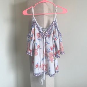 Flying Tomato Open Shoulder Strappy Top